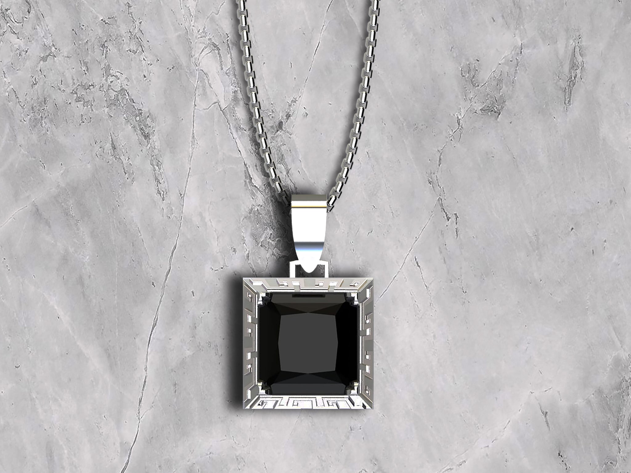 Onyx and Silver Pendant