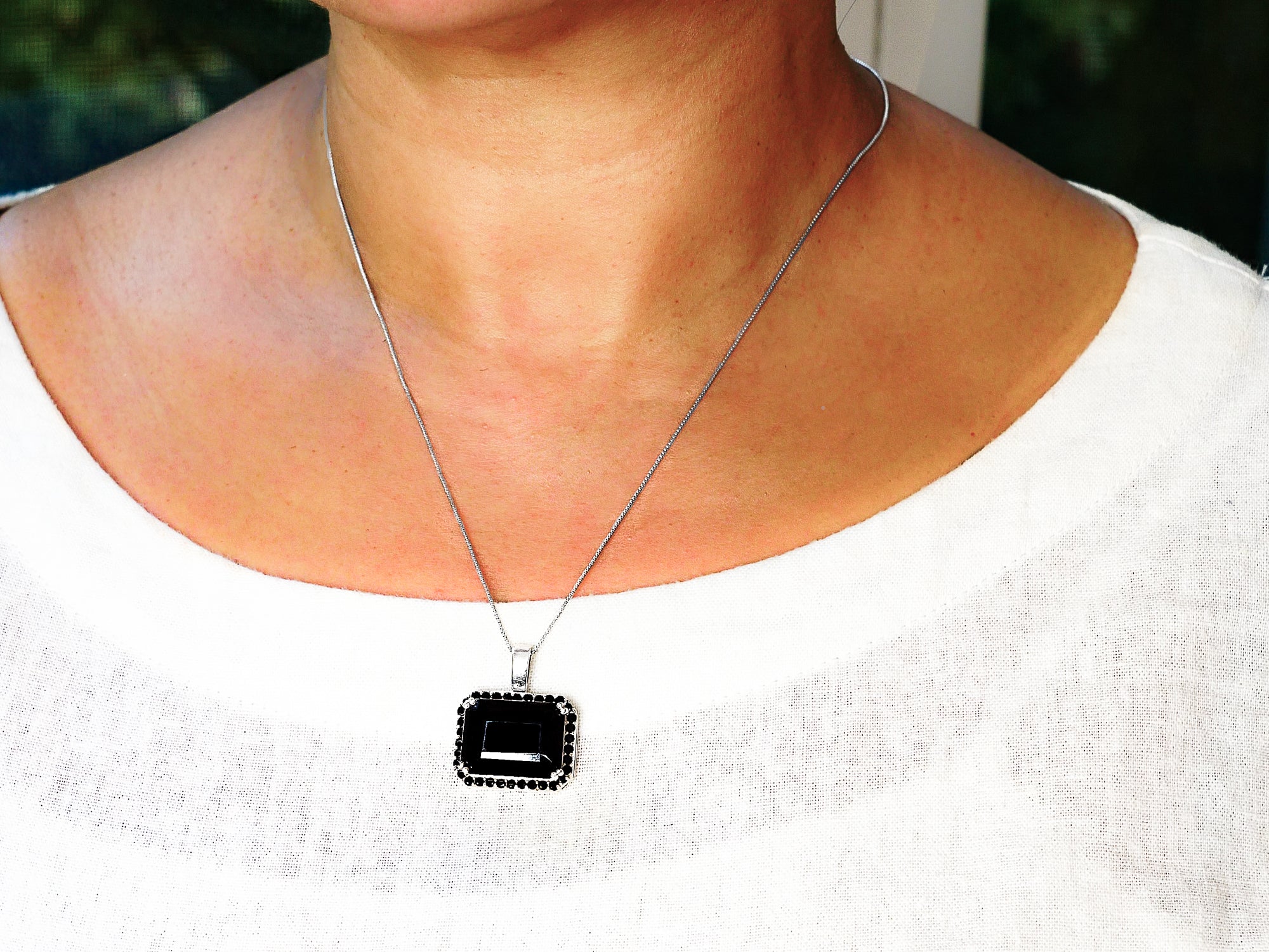 Onyx and Black Spinel Pendant