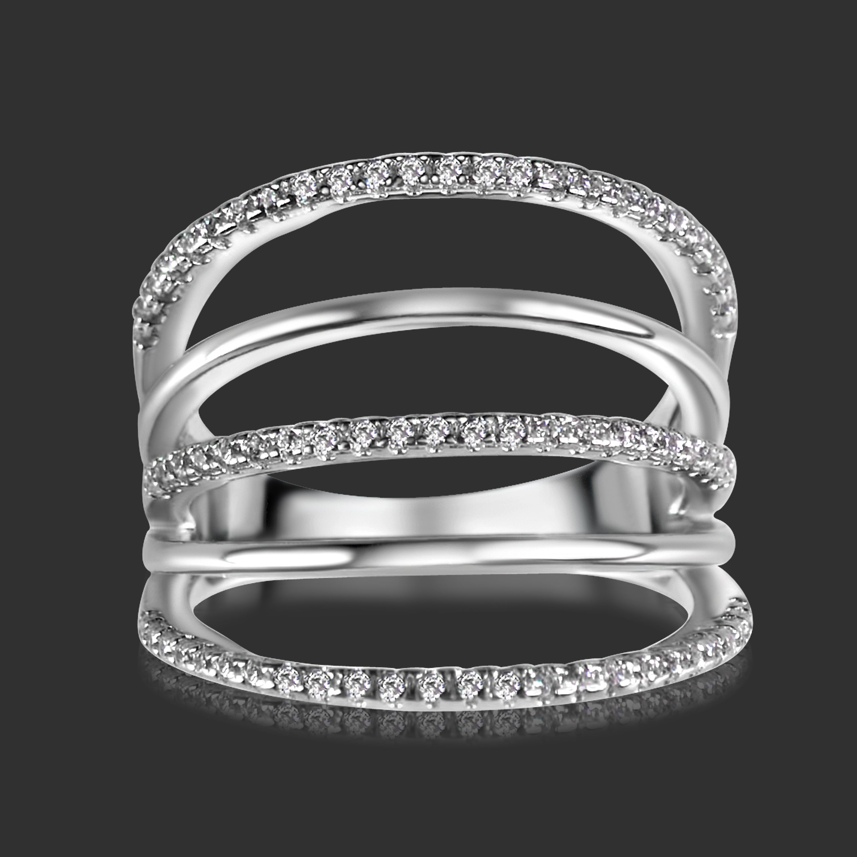 White Silver CZ ring